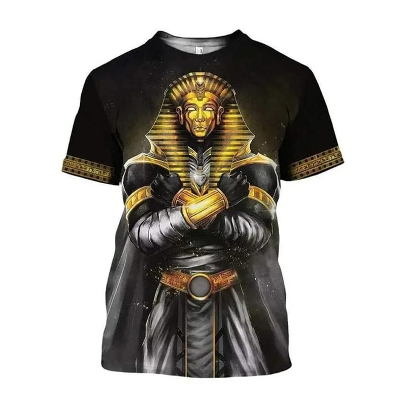 3D Printed Ancient Egypt T-Shirt Men Women Pharaoh Pattern T Shirts Summer Oversized Harajuku Round Neck Tees Short Sleeve Tops