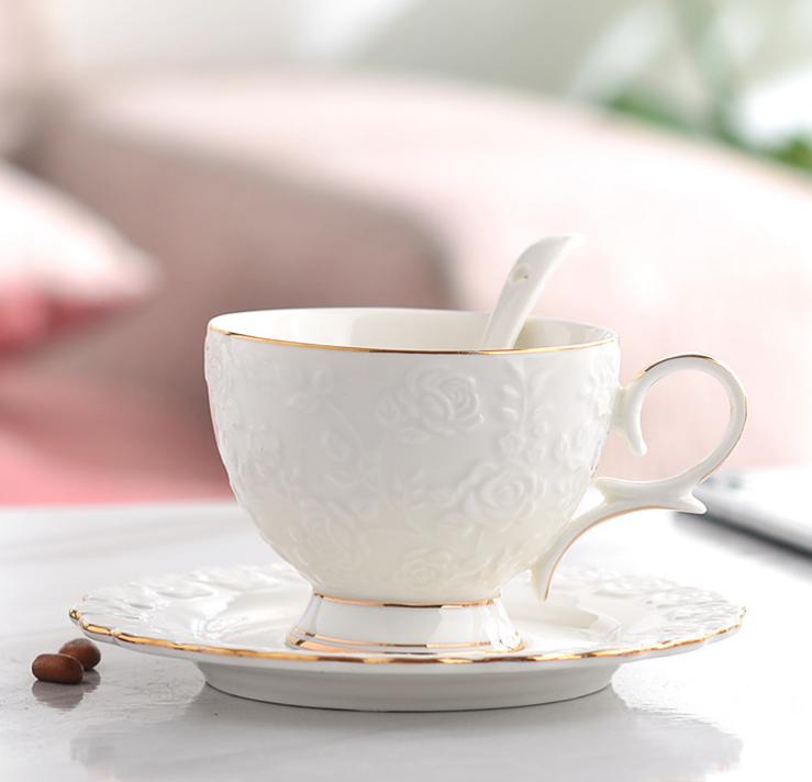 

Light Luxury Coffee Cup and Saucer Set Milk Pot Sugar Pot Coffee Appliance British Style Home Office Tea Set Teapot Ceramic Mug