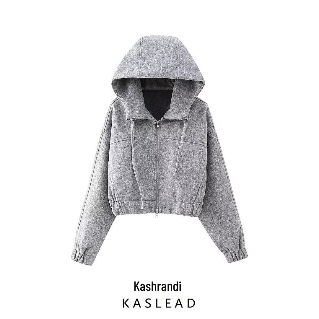 

2025 Spring Women s European & American Style Versatile Short Sweatshirt Small