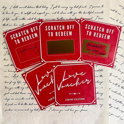 5/10 Scratch-Off Cards Birthday Gift Voucher Coupons Anniversary Diy Gift For Her Valentine'S Day Tickets Love Note Romantic Fun
