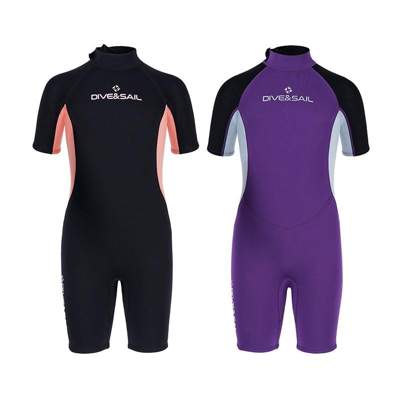 Kids 2.5mm Neoprene Wetsuit Short Sleeve Full Suit Snorkeling Surfing Cold Water Swimming