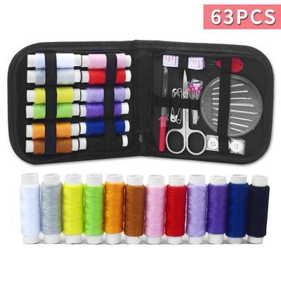 Kit de Costura Portátil de 63 Piezas para el Hogar y Viajes