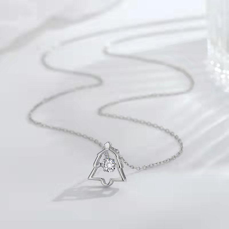 Yongyi s925 Sterling Silver Christmas Tree Necklace - Women s Light Luxury Pendant Jewelry
