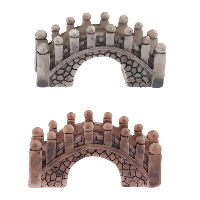 Mini Stenen Brug Hars Micro Landschap Standbeeld Decoratie Hars Proces