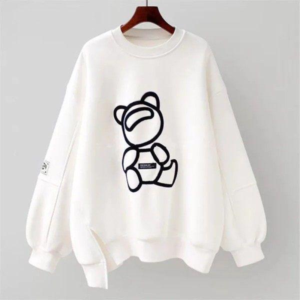 Women's Loose Thin Hoodie - Korean Lazy Style, Mid-Length Long Sleeve for Spring/Autumn