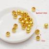18K Gold Accessory: Shiny Small Solid Copper Round Beads for DIY Handmade Bracelets and Jewelry Spacers
