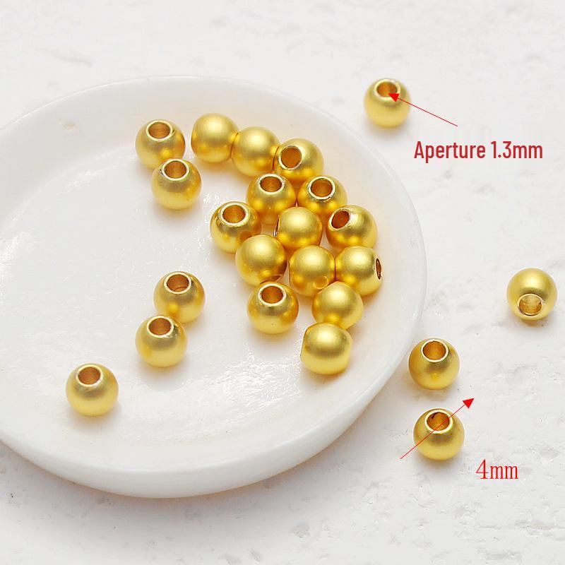 18K Gold Accessory: Shiny Small Solid Copper Round Beads for DIY Handmade Bracelets and Jewelry Spacers