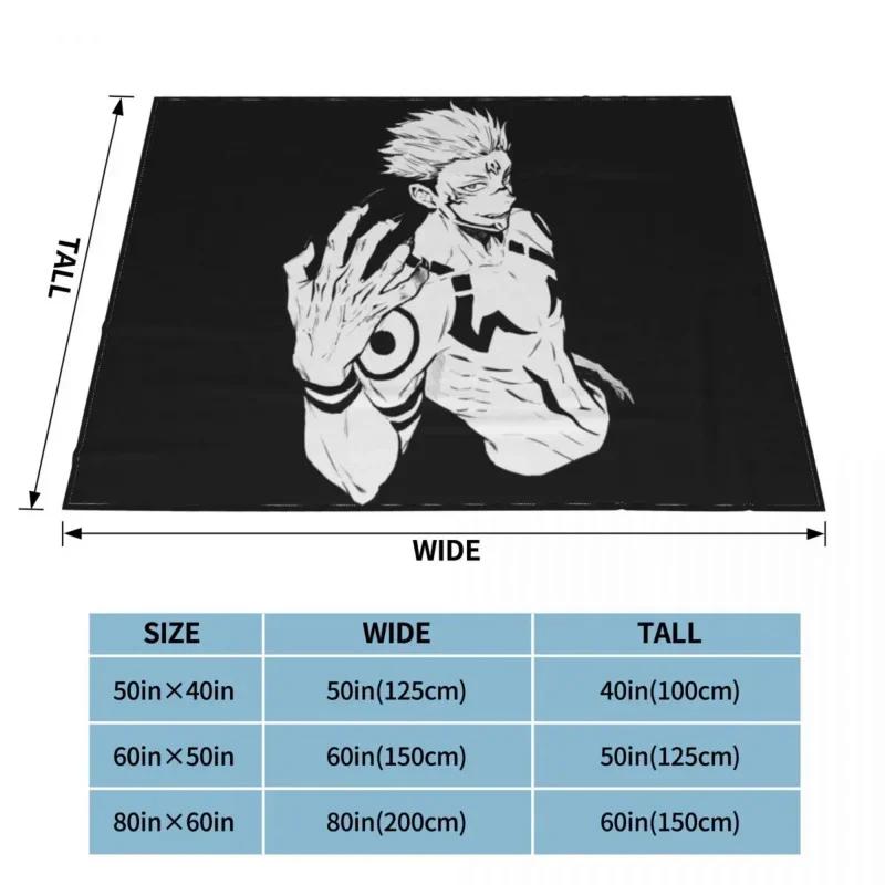 3D-Druck coole Anime Sukuna jujutsu Kaisen Decken bequem weich Flanell Herbst Manga Überwurfdecke für Sofa Reise Schlafzimmer