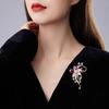 Delicate He Jinhua Brooch, High-end Women's Light Luxury Crystal Brooch Design Sense, Niche Anti-light Pin, Western Accessories