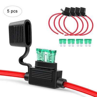 5Sets 12 Gauge ATC/ATO Inline Fuse Holder with 30A Fuse Blade for Car Boat