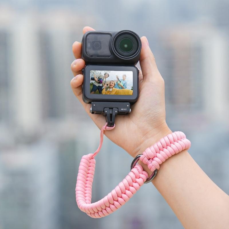 Adjustable AntiLoss Wrist Strap for Action Camera 1/4Inch Screw Mount Durability Braided Lanyard for Secure Attachment