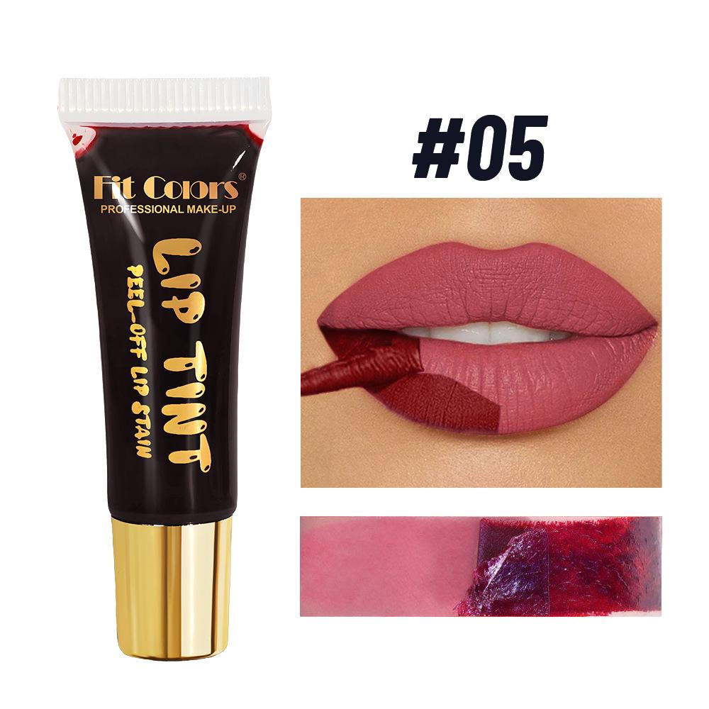 Fit Colors Peel-Off Lip Tint Stain, Magic Tear Off Liquid Lipstick Long Lasting Waterproof Matte Lip Gloss Peelable Lip Makeup Cosmetics
