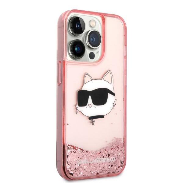 Karl Lagerfeld Klhcp14Llnchcp Iphone 14 Pro 6,1 Różowy/Pink Hardcase Glitter Choupette Head