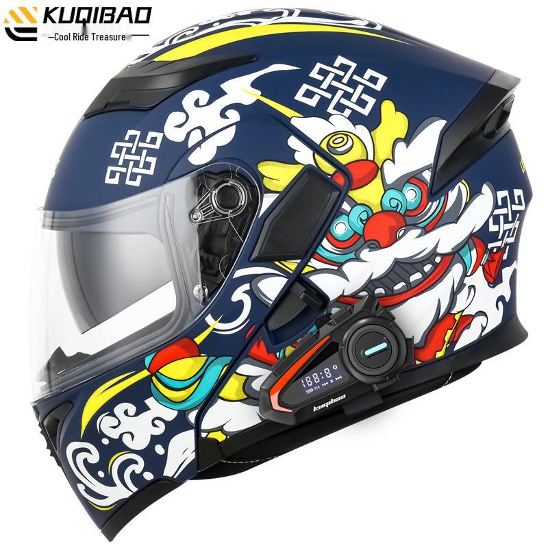 

Cool Rider Bao Anti-Fog Dual-Lens Flip-Up Bluetooth Motorcycle Helmet with Long Battery Life and ABS Material Display. XXL