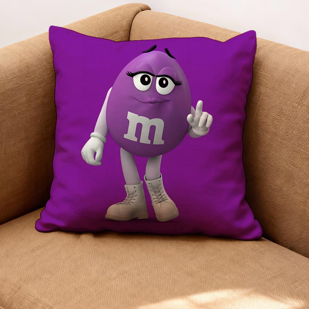 M&M's Cushion Cover Premium Comfort Reversible Pillow Cove -Two In One Design for Any Room & Car Interior