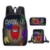 Amongus Space Werewolf School Bag 3PCS Game Merchandise Elementary And Middle School Students Backpack Pencil Bag Satchel