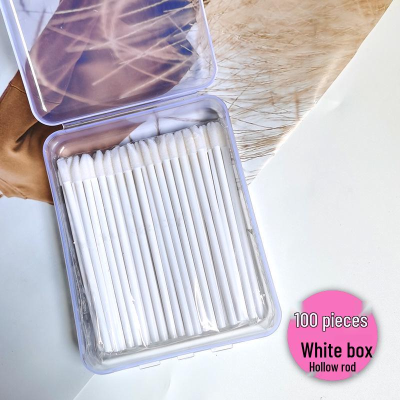 50/100-Pack Boxed Disposable Flocked Lip Brush Wands - Portable Lip Gloss, Lipstick, Lip Liner, & Lip Mask Brushes