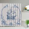 London Big Ben Shower Curtain European Style Red Tram Telephone Hall Scenery Old Newspaper Bath Screen Bathroom Curtain Box