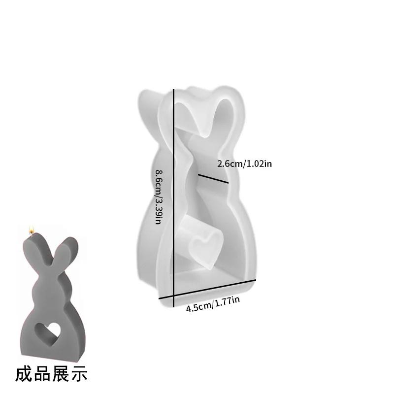 A Top Quality Love Rabbit mold silicone Easter bunny resin mold easter Aromatherapy Handmade Casting Rabbit mold Soap Plaster