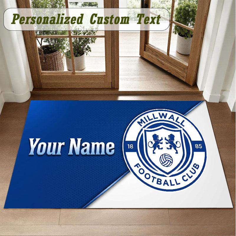 Crystal Velvet Square Rug Custom NameMillwall FC Pattern Non Slip Home Floor Decor Rug