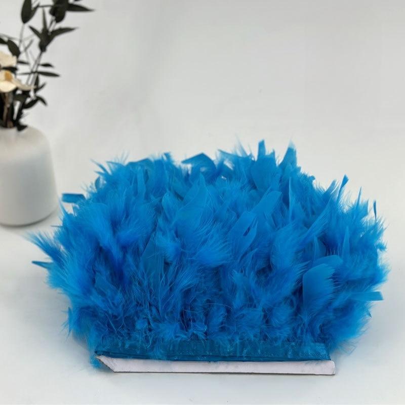 10-15cm Coffee Turkey Feather Trim Feathers Fringe Ribbon DIY Sewing Clothing Handwork Wedding Dress Crafts Party Decorations