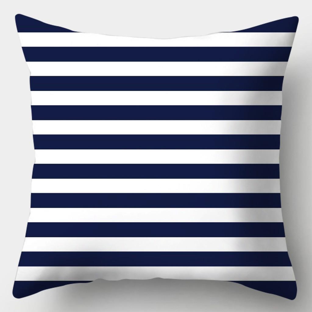 Creative Blue Collection Pillowcase Square Sofa Pillowcase Striped Plaid Cushion Cover