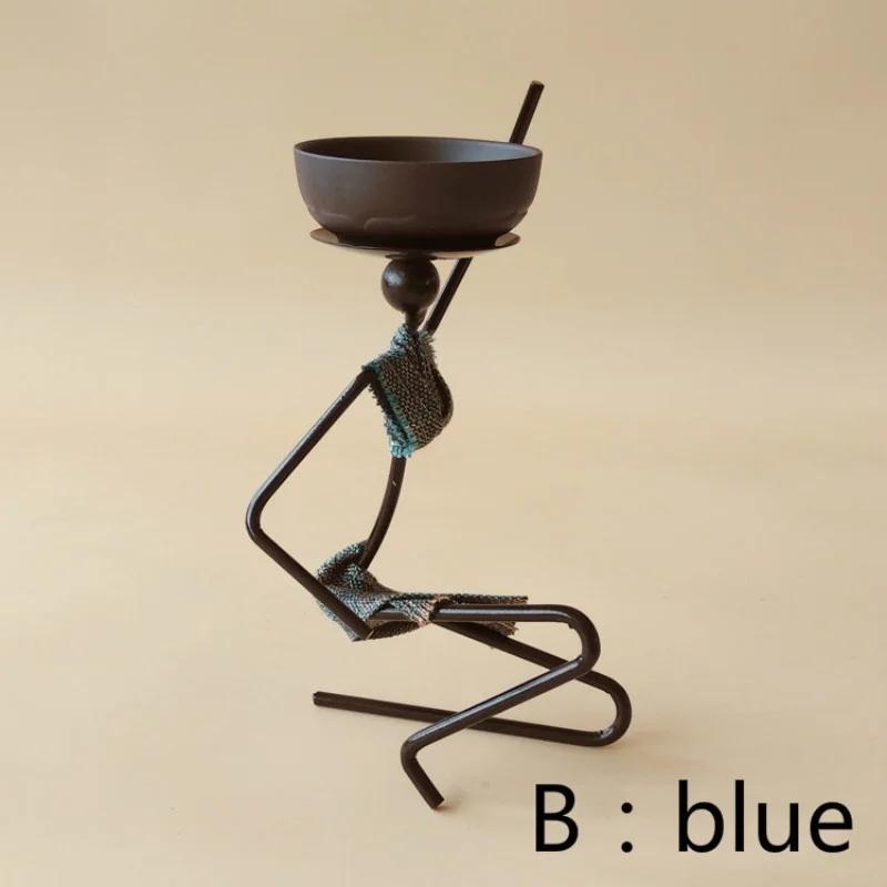 Wrought Iron Candlestick African Woman Style Candlestick Metal Candle Holder Sconce Home Decor Table Art Craft Decorations