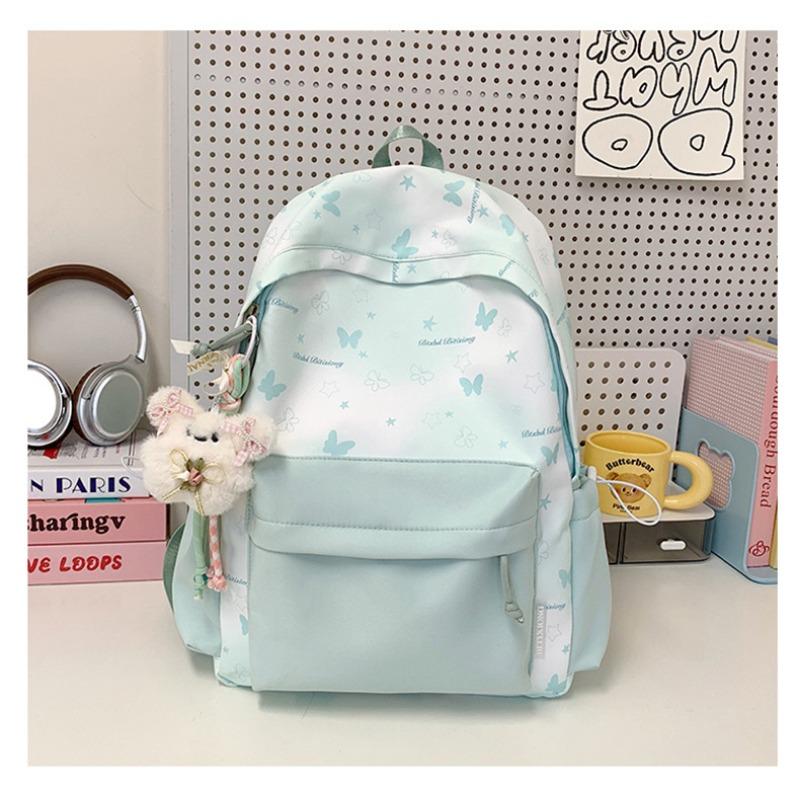 The New Schoolbag Is High-value, Fresh, Sweet, Literary and Cute Butterfly Backpack, Light Travel Backpack for Junior High School Students