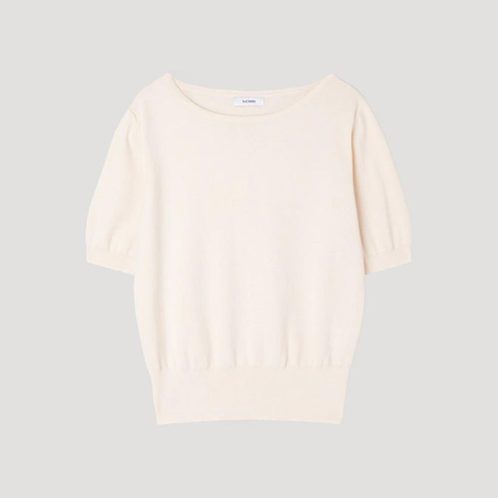 

[shs Miss] Вырез-лодочка, рукав-половина, трикотаж Sskpop22670 фунтов light beige/55