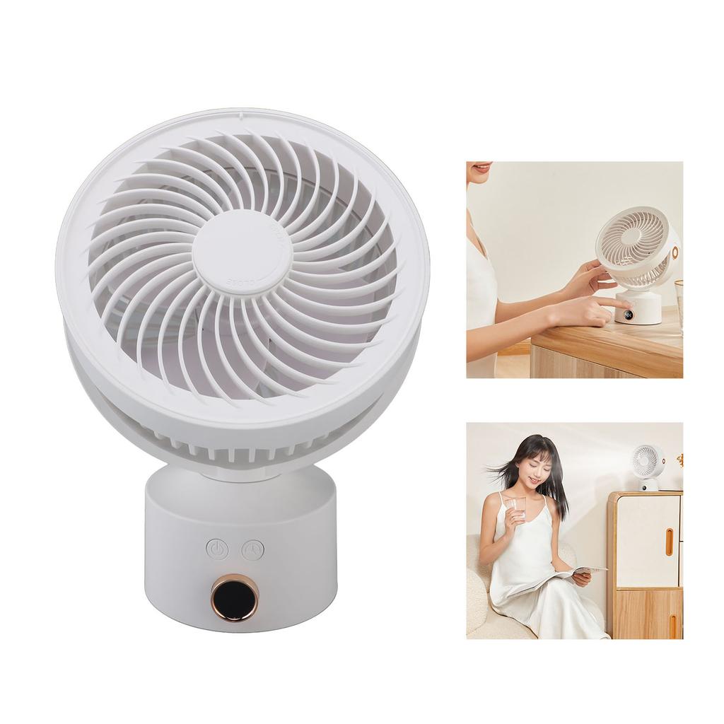Circulator Desk Fan Battery Operated Portable USB Rechargeable Oscillating Table Fan with 4H Timer for Home Travel Camping