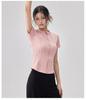 Women's Versatile Half-Zip Pilates Slimming Short Sleeve T-Shirt