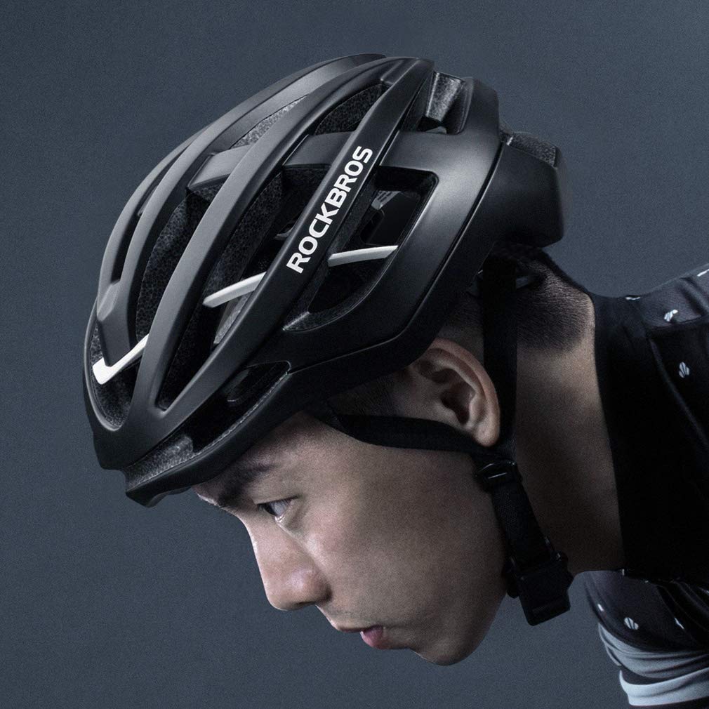 ROCKBROS Bicycle Road Cycle High Ultra Adjustable Helmet, Bike, CPSC/CE Certified, Helmet, Lightweight, Rigidity, Breathable, Size, Adult, M/L (Black,