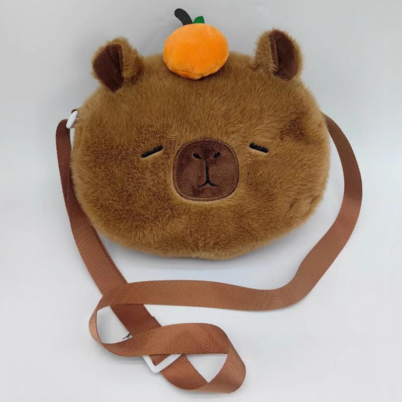 Cute Capibara Capybara Large Capacity Plush Shoulder Bag Casual Travel Crossbody Bags