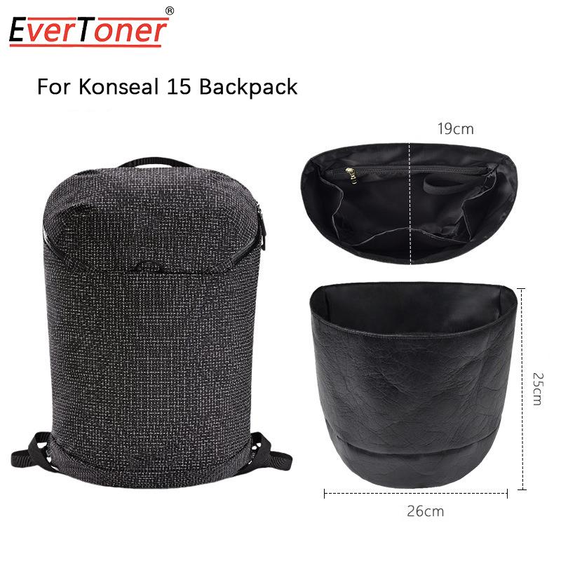 

EverToner Lightweight Dupont Paper Insert Bag Organizer For Konseal 15L Backpack Inner Bag Portable Cosmetic Storage Bags чёрный