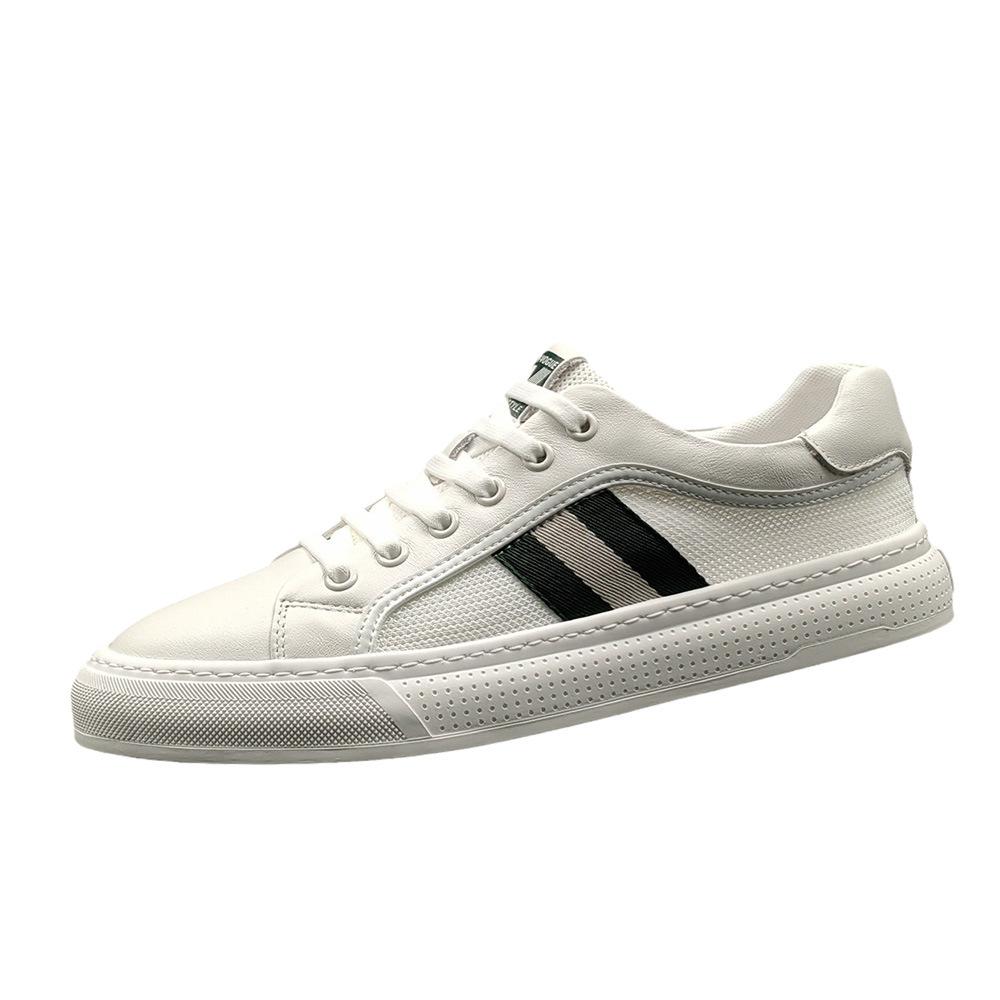 Men'S Leather Little White Shoes Versatile Board Shoes Men'S Trendy Shoes Summer Breathable European Station Men'S Shoes Soft-Soled Flat Shoes Men
