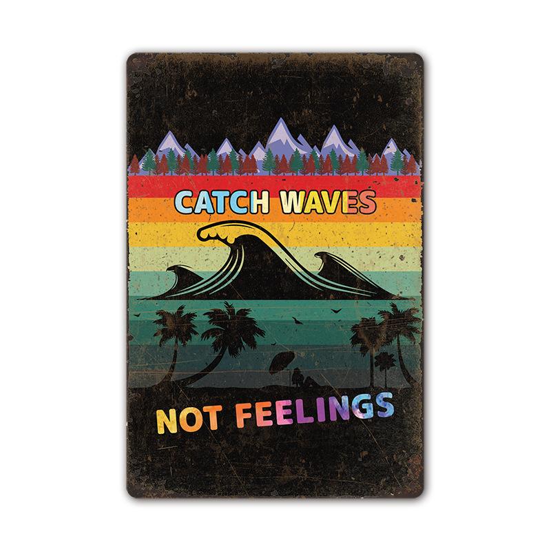 Vintage Tin Art of Summer Beach Scenes: Ideal Wall Murals for American Bar Backdrops and Home Decor