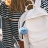 Steamed Bun Pendant Keychain with Smile Face Soft Plush Rabbit Fur Stress Reliever Portable Bag Charm for Kids Adults Skin-Friendly