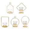 Holder Wrought Hollow Candlestick Iron Lantern for Party Home Table Decoration