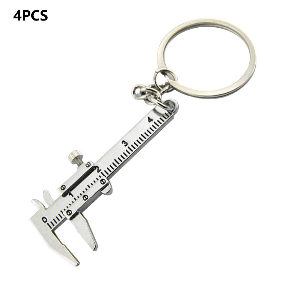 4 шт. Новый мини-штангенциркуль из сплава Металлическая линейка Модель линейки Штангенциркуль Брелок серебряный