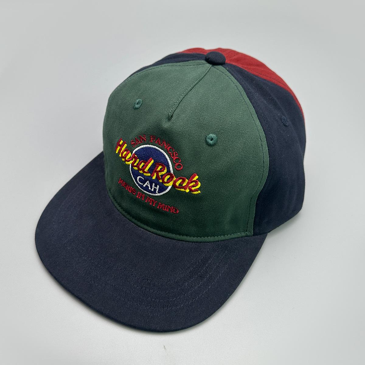 American Embroidery Letter Logo Baseball Cap Men S And Women S Sunshade Contrast Color Hip Hop Flat Brim Cap 52-60cm