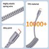 Electronic Accessories 100W 90 Degree Right Angled USB-C Coiled Retractable Data Cable Pure Copper Conductor Braid