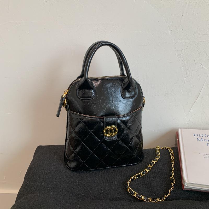 

Сумка-цепочка ромбовидной формы женская 2025 новая модная стильная с высоким чувством портативная на плечо универсальная сумка-мессенджер чёрный