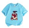 Kids Boys Girls 100% Cotton O-neck Short Sleeve T-shirt, Cute Winter Snow Totoro Family Print Casual Soft Pullover Tee for Daily Wear Holiday Gift