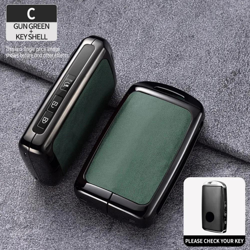 Zinc Alloy Leather Smart Car Key Fob Case Cover Chain Remote Shell Holder Protector for Mazda 3 6 CX3 CX30 CX5 CX8 CX9 CX50 CX60