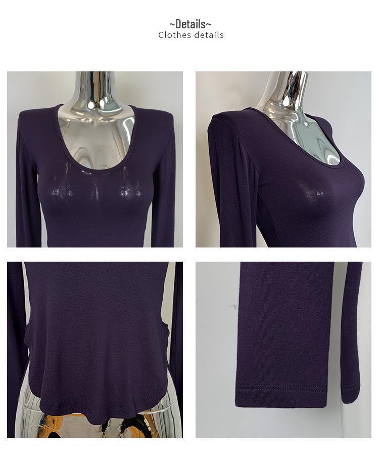 Korean Dongdaemun Sexy Low-Cut Bust-Enhancing Long-Sleeve Top