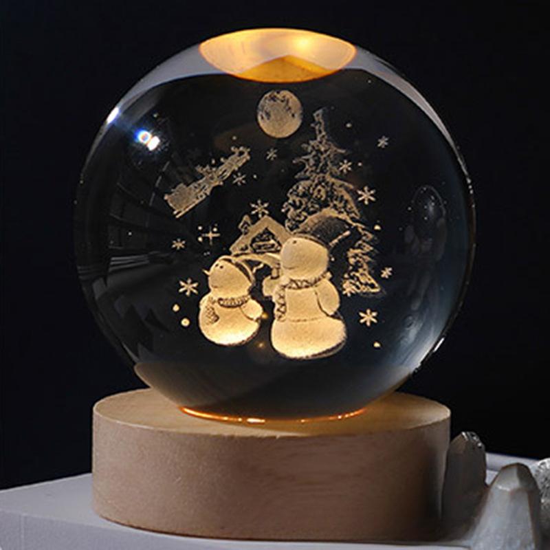 1pcs Unique 3D Crystal Ball Lamp with Galaxy and Planetary Projections USB Night Light for Cozy Atmosphere Plasma Ball