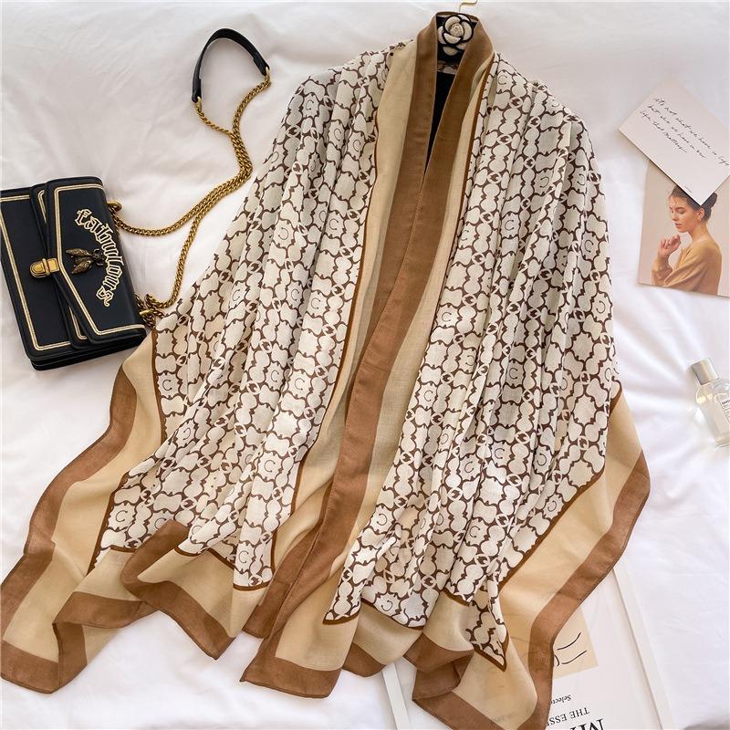 Real Shot Scarf Cotton and Linen Autumn and Winter Outer Shawl Temperament Scarf Large Size Headscarf Advanced Design Sense Women