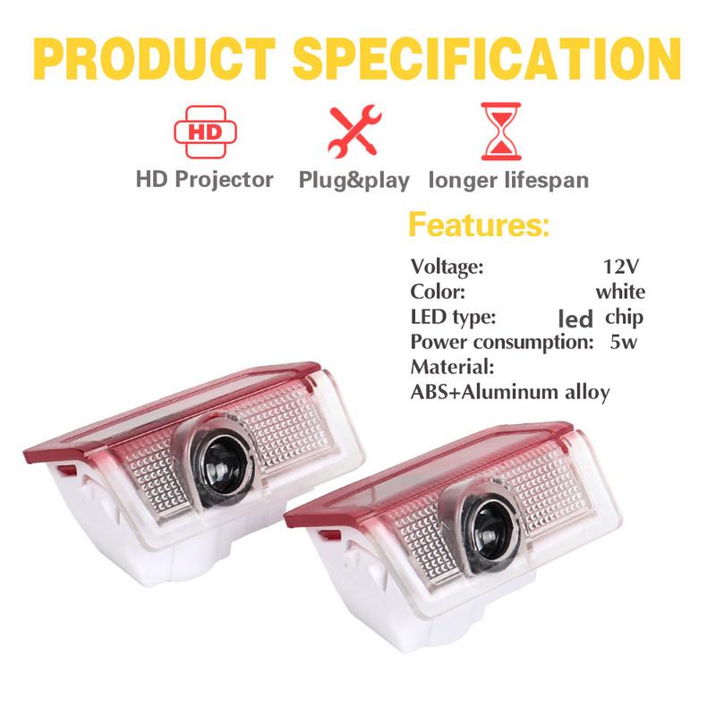 2X For Mercedes Benz W212 W205 W176 W177 W246 W213 W166 X253 LED Car Door Projector Ghost Shadow Welcome Lights Accessories