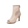 FOREADA Women Hollow Mesh High Heels Sandals Peep Toe Stilettos Zippers Sexy Comfort Jazz Dance Boots Ladies Shoes Summer 46