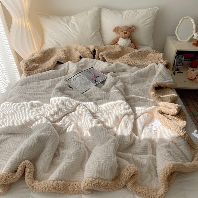 OEING Plush Lamb Wool Throw Blanket